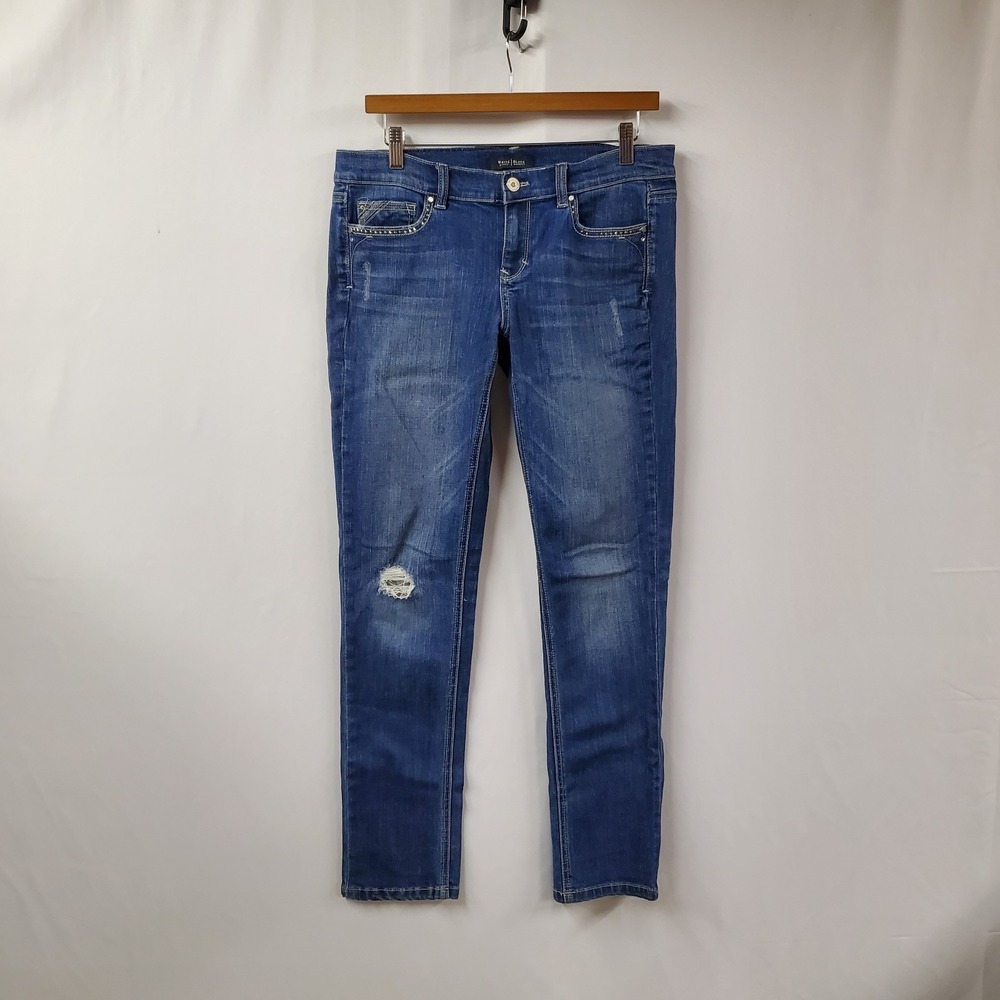 White House Black Market Slim Ankle Jeans Womens 6 Vtg 00s Distressed